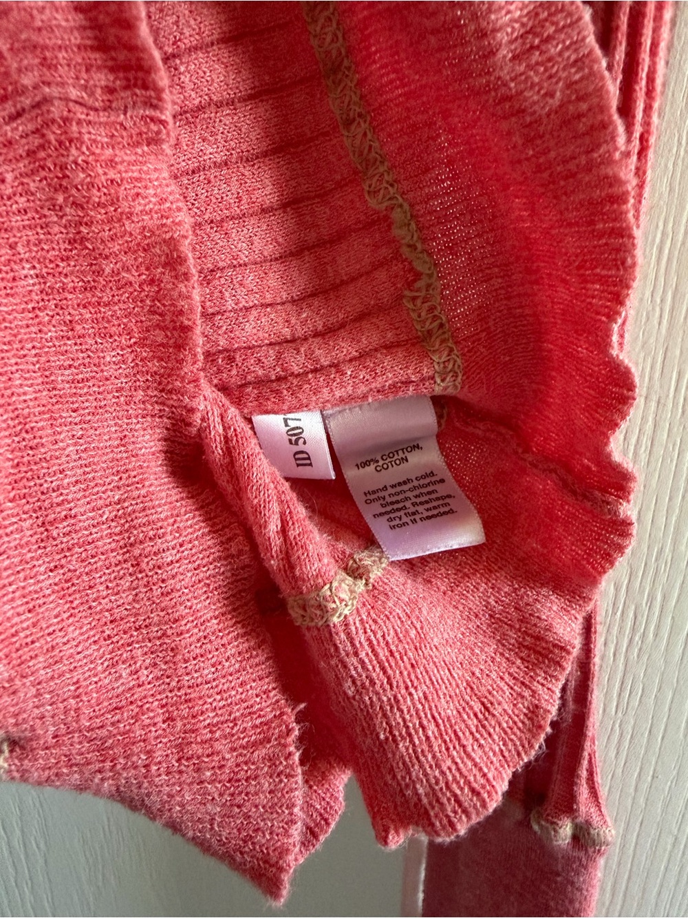 Hollister Pink Ribbed V-Neck Henley Sweater - Picture 6 of 9